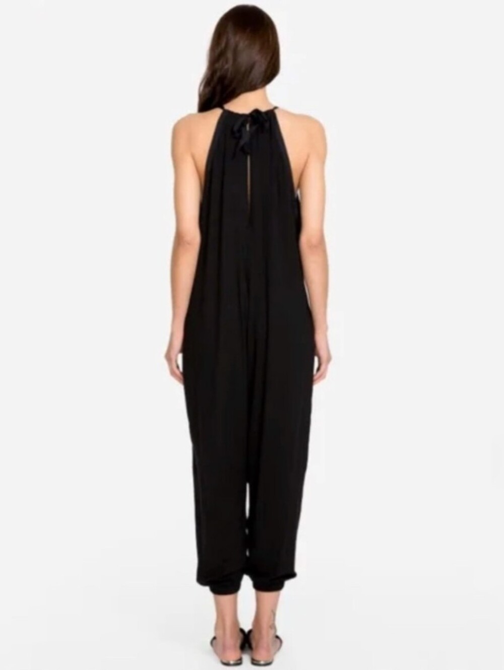 Johnny Was Calme Knit V-Neck Halter Jumpsuit, Black, Size XL - Picture 11 of 15